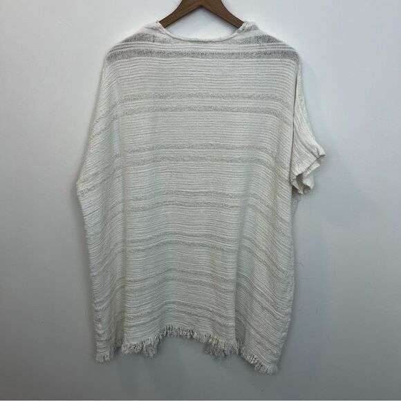 World Market One Size Textured Cotton Open Front Short Sleeve Cardigan - Picture 4 of 13